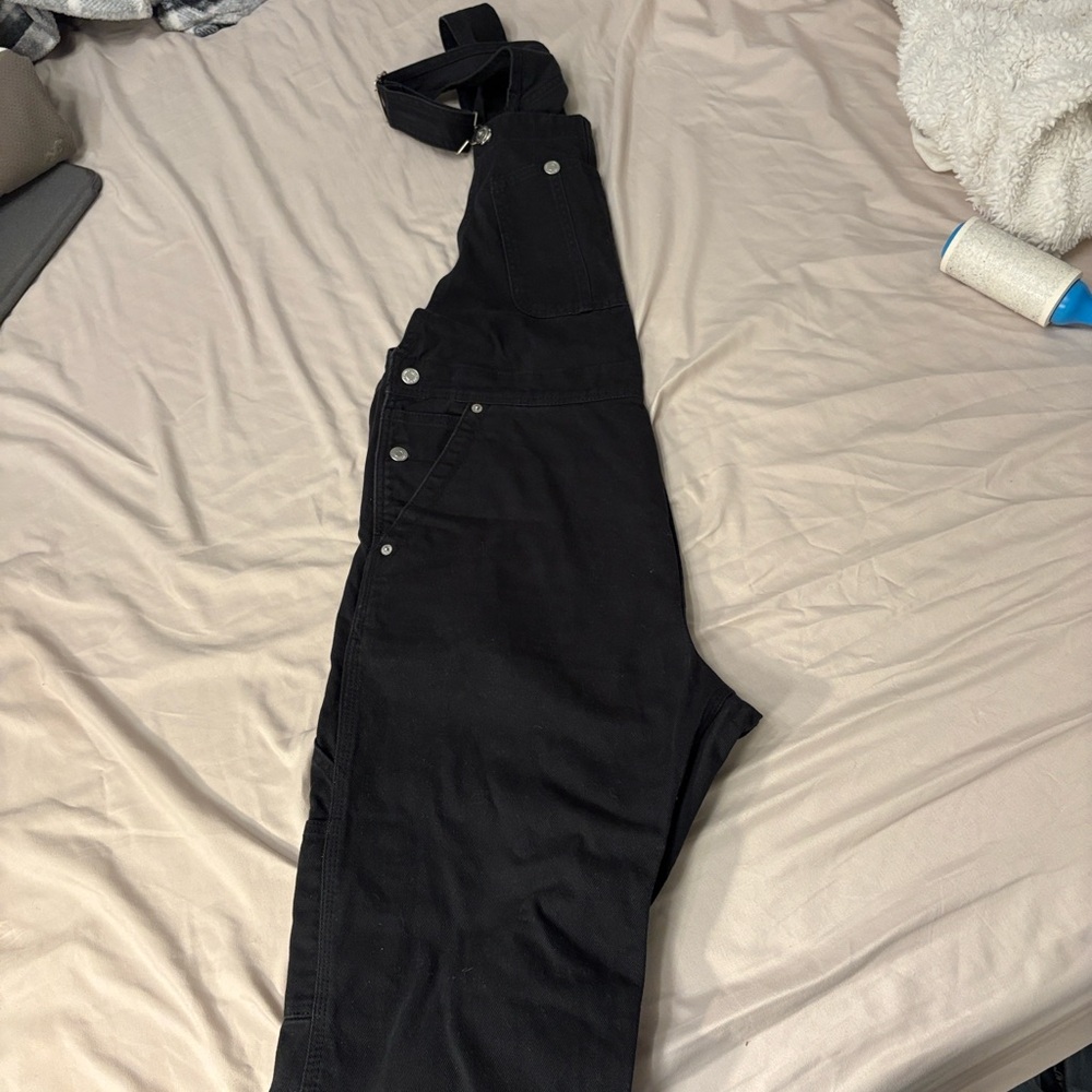 H& M Men’s Black Denim Overalls - Picture 4 of 6